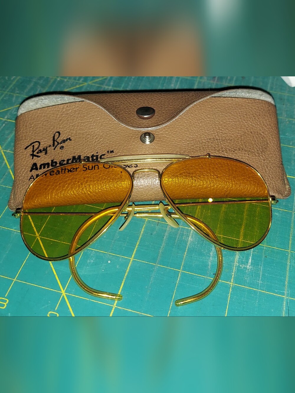 Vintage Ray-Ban Aviator Sunglasses with Amber Lenses